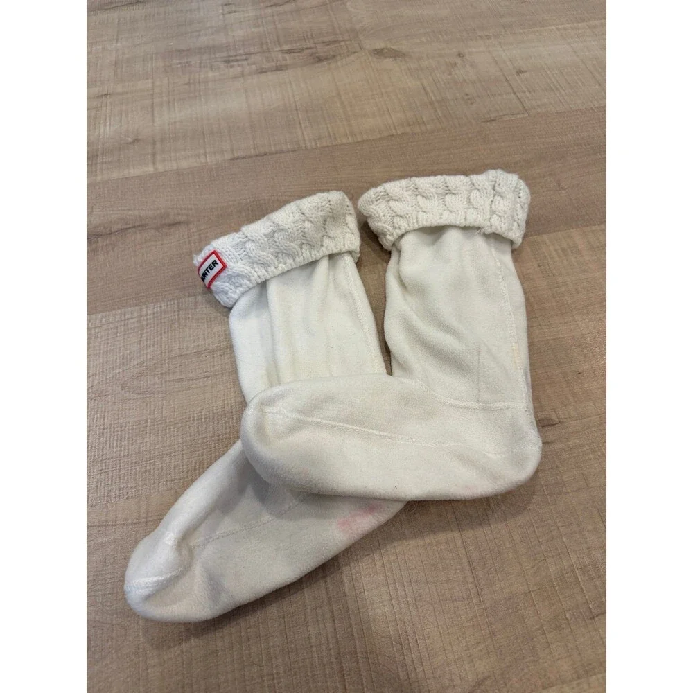 Hunter Boot White Knit Liner Insert Socks - Size kids XL